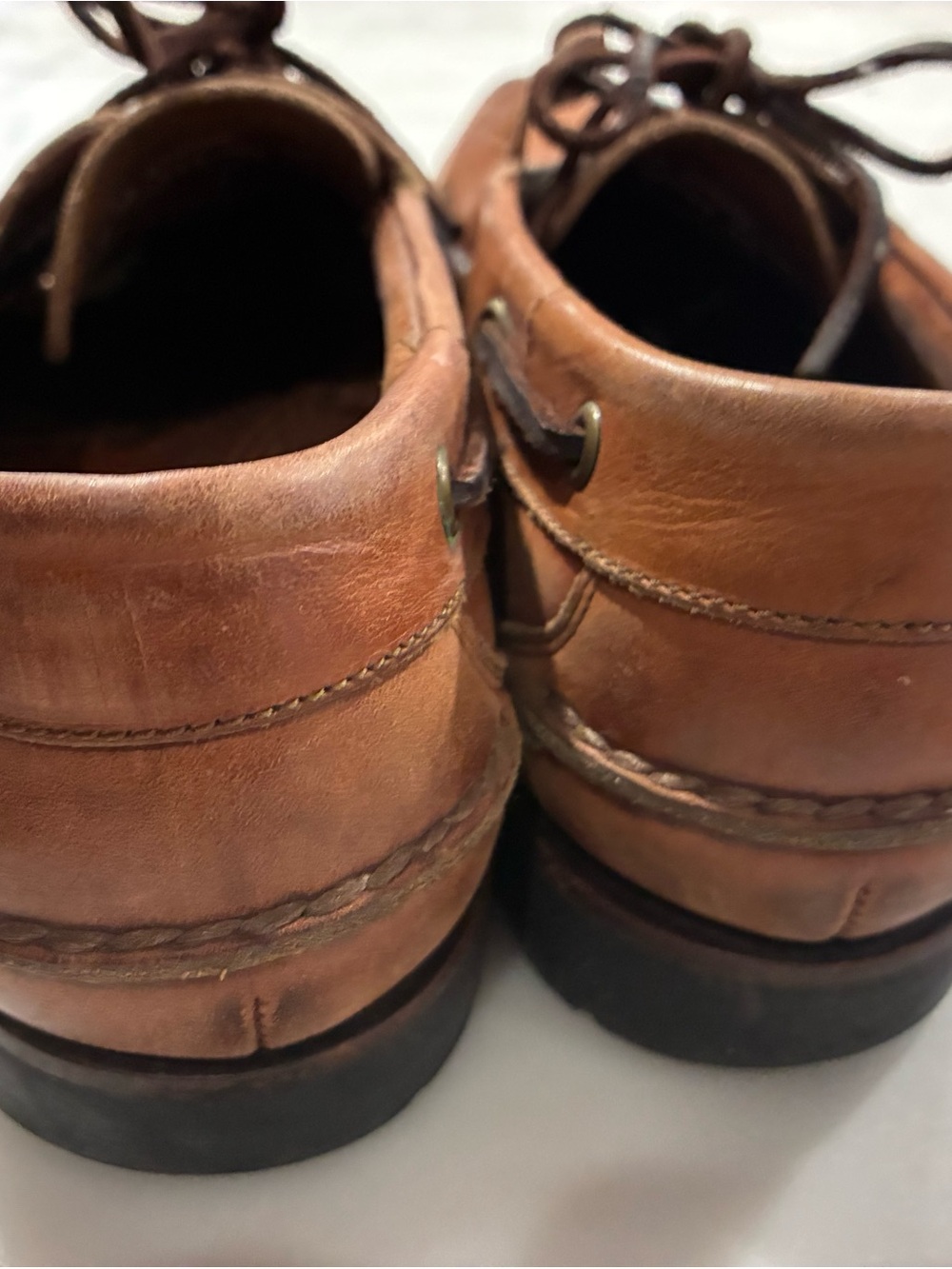 Florsheim Brown Leather Lace-Up Boat Shoes Size 9 - Picture 3 of 8